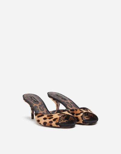 Shop Dolce & Gabbana Leopard-print Pony Hair Mules