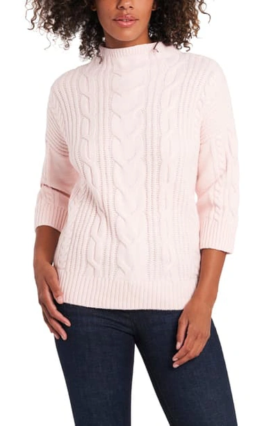 Shop Vince Camuto Cable Stitch Sweater In Soft Pink