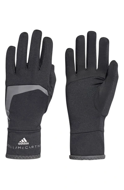 Shop Adidas By Stella Mccartney Running Gloves In Black/blkref/refsil