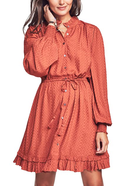 long sleeve blouson dress