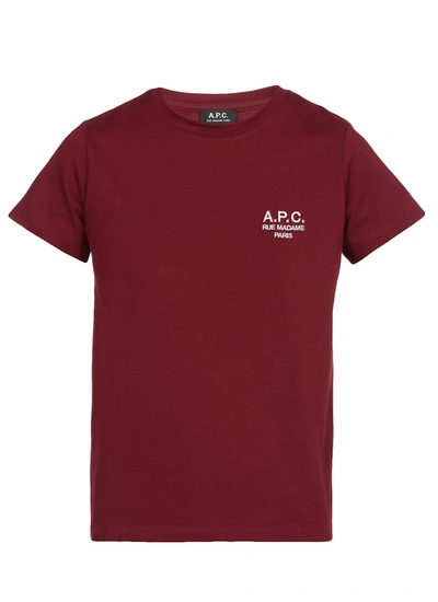Shop A.p.c. P.c.a.c. T-shirt In Burgundy