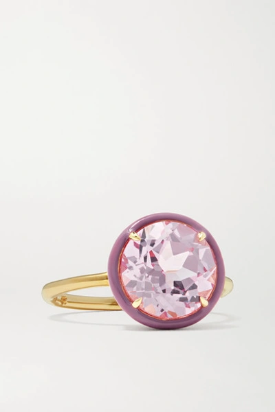 Shop Alison Lou 14-karat Gold, Sapphire And Enamel Ring