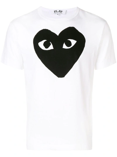 Shop Comme Des Garçons Play Cotton T-shirt In White