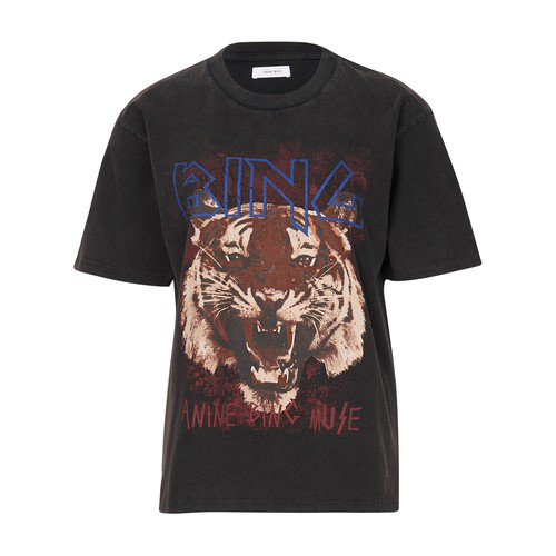 Anine Bing Tiger Print T-shirt In Black | ModeSens