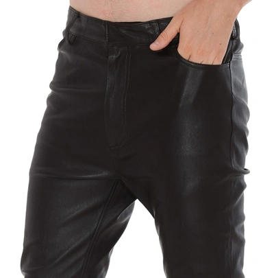 Shop Ann Demeulemeester Leather Pants In Black