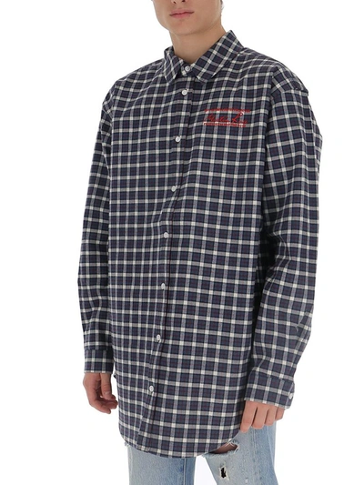Shop Martine Rose Oversized Check Shirt In Multi