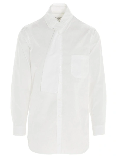 Shop Yohji Yamamoto Tie Detail Shirt In White