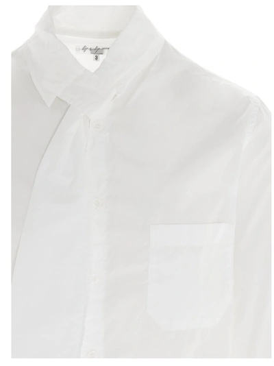 Shop Yohji Yamamoto Tie Detail Shirt In White