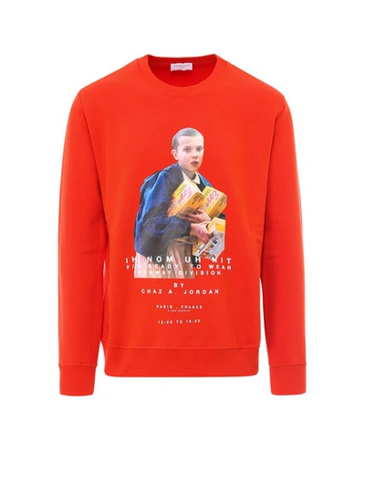 Shop Ih Nom Uh Nit Stranger Things Printed Sweatshirt In Red