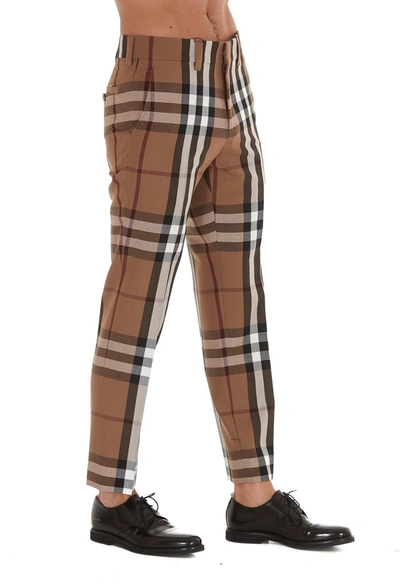 Shop Burberry House Check Tailored Trousers In Multi