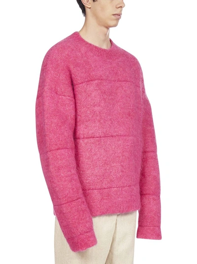 Shop Jacquemus La Maille Albi Knitted Sweater In Pink
