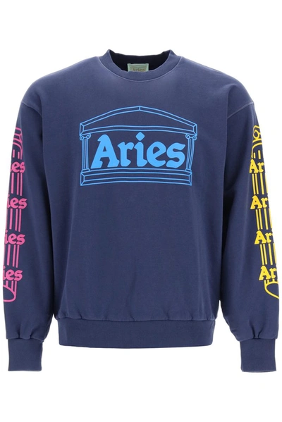 Shop Aries Column Sweatshirt In Blue