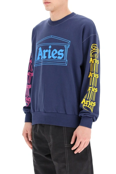 Shop Aries Column Sweatshirt In Blue