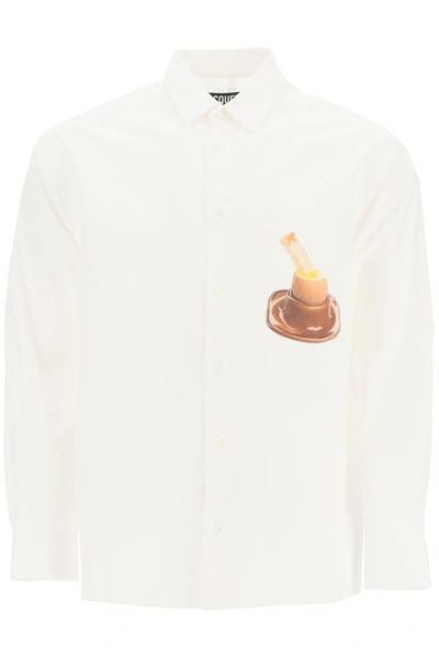 Shop Jacquemus Boiled Egg Print Shirt In White
