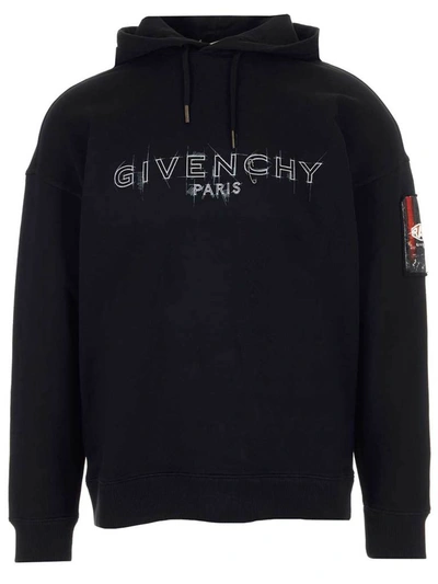 Shop Givenchy Sketch Logo Hoodie In Black