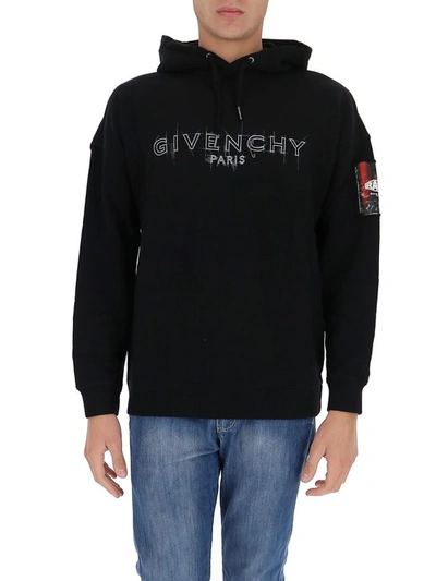 Shop Givenchy Sketch Logo Hoodie In Black