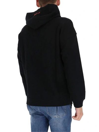 Shop Givenchy Sketch Logo Hoodie In Black