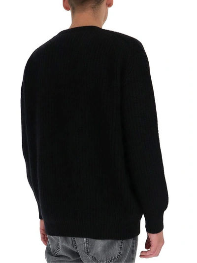 Shop Ann Demeulemeester Knitted Crewneck Jumper In Black