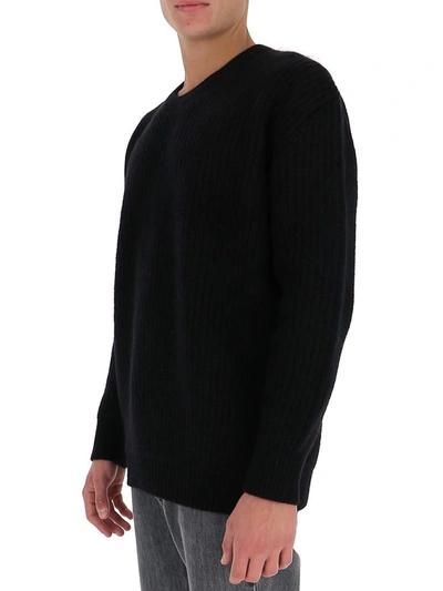 Shop Ann Demeulemeester Knitted Crewneck Jumper In Black