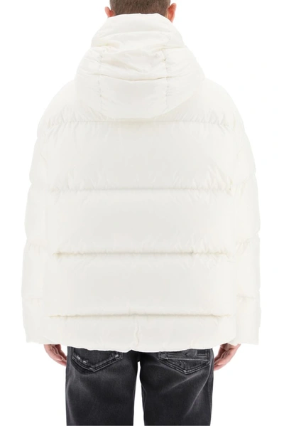 Shop Valentino Vltn Zipped Puffer Jacket In White