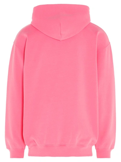 Shop Balenciaga Sponsor Print Hoodie In Pink