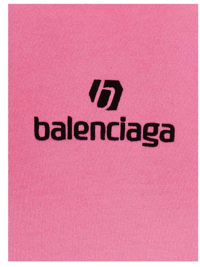 Shop Balenciaga Sponsor Print Hoodie In Pink