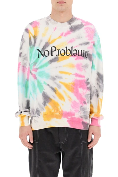 Shop Aries No Problemo Tie Dye Swetshirt In Multi