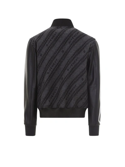 Shop Givenchy Logo Chain Intarsia Jacket In Black