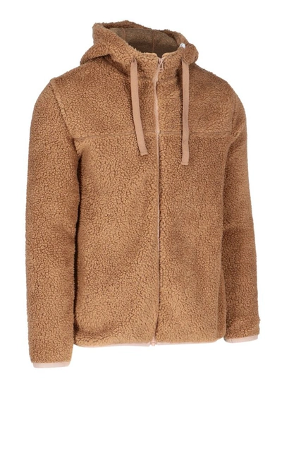 Shop Apc A.p.c. Rohan Fleece Hooded Jacket In Beige