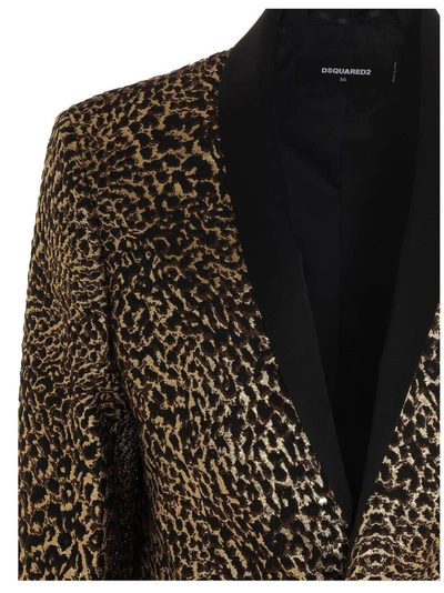 Shop Dsquared2 Amimal Print Jacquard Blazer In Multi