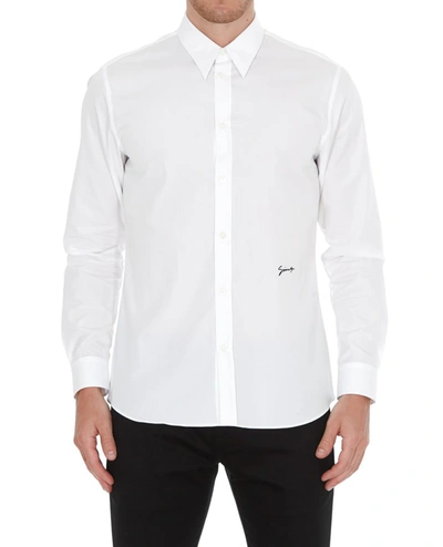 Shop Givenchy Logo Embroidered Shirt In White