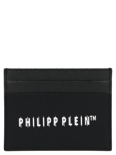 Shop Philipp Plein Logo Print Cardholder In Black