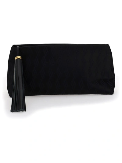 Shop Attico The  Jacquard Clutch Bag In Black