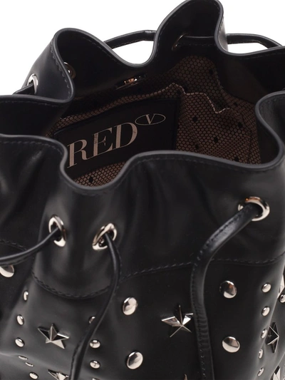 Shop Red Valentino Sky Combat Bucket Bag In Black