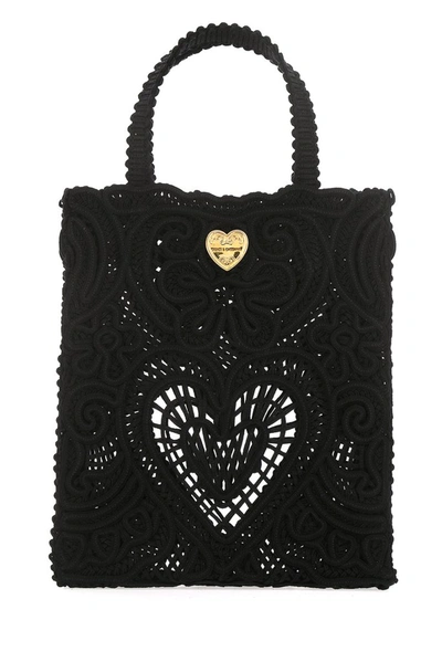 Shop Dolce & Gabbana Beatrice Small Lace Bag In Black