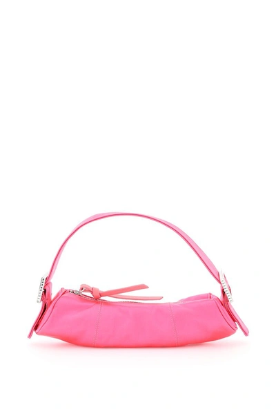 Shop By Far Kubi Satin Top Handle Bag In Pink