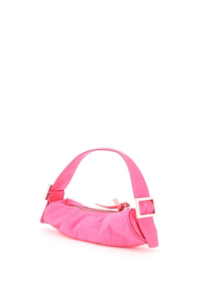 Shop By Far Kubi Satin Top Handle Bag In Pink