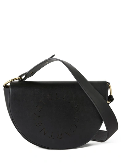 Shop Stella Mccartney Marlee Logo Shoulder Bag In Black