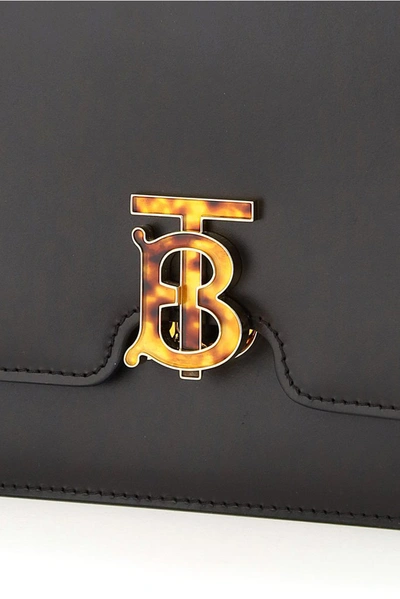 Shop Burberry Tb Logo Shoulder Bag In Black