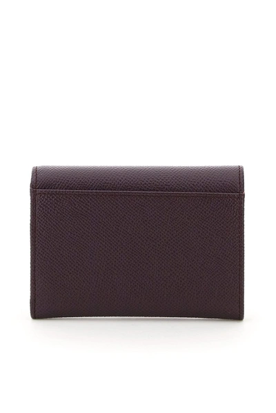 Shop Dolce & Gabbana Logo Plaque Embellished Wallet In Purple
