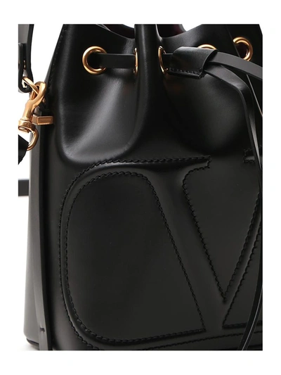 Shop Valentino Vlogo Walk Bucket Bag In Black