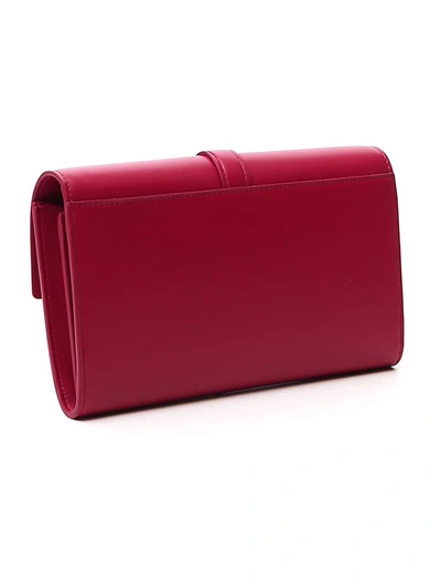 Shop Prada Logo Plaque Clutch Bag In Pink