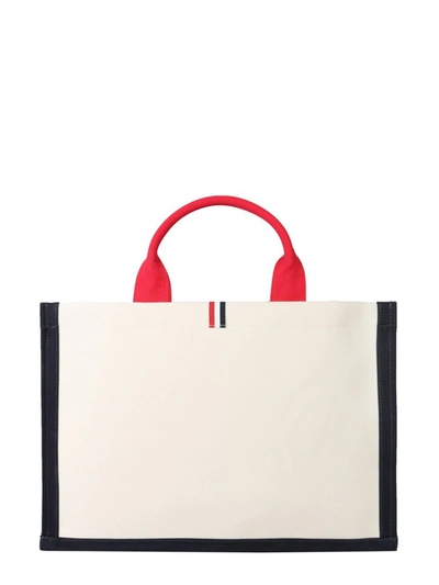 Shop Thom Browne Animal Icon Tote Bag In White