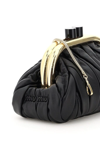 Shop Miu Miu Belle Clutch Bag In Black