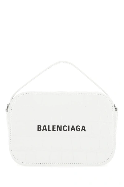 Shop Balenciaga Everyday Xs Embossed Camera Bag In White