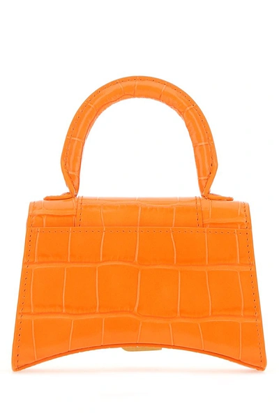 Shop Balenciaga Hourglass Mini Top Handle Shoulder Bag In Orange