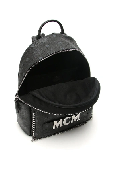 Shop Mcm Stark Visetos Backpack In Black