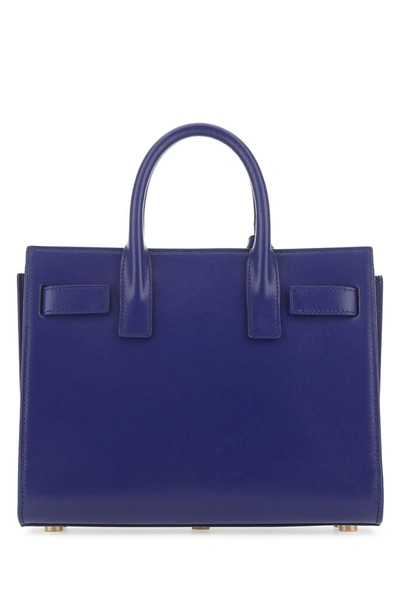 Shop Saint Laurent Classic Sac De Jour Nano Tote Bag In Blue
