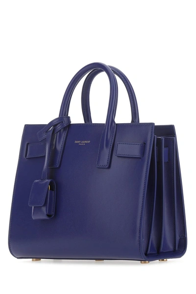 Shop Saint Laurent Classic Sac De Jour Nano Tote Bag In Blue