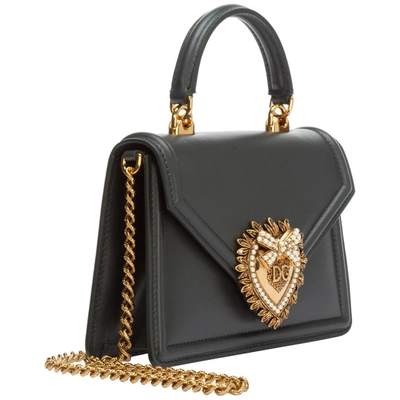 Shop Dolce & Gabbana Small Devotion Shoulder Bag In Green